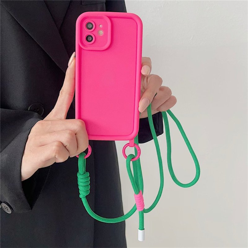 Adjustable Coloful Crossbody Lanyard Shoulder Straps Keychain Key Ring Braided Rope Gifts For Women Men Mobile Phone Accessories