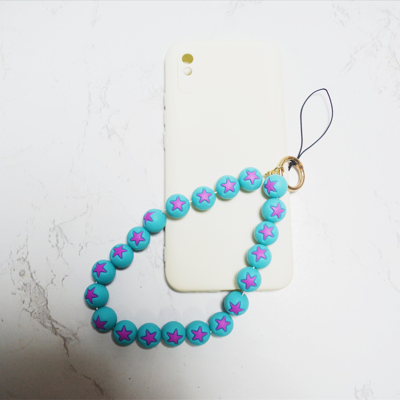 Silicone New Beaded Phone Lanyard Wrist Straps Cell Phone Strap Charm Colorful Soft phone case pendant