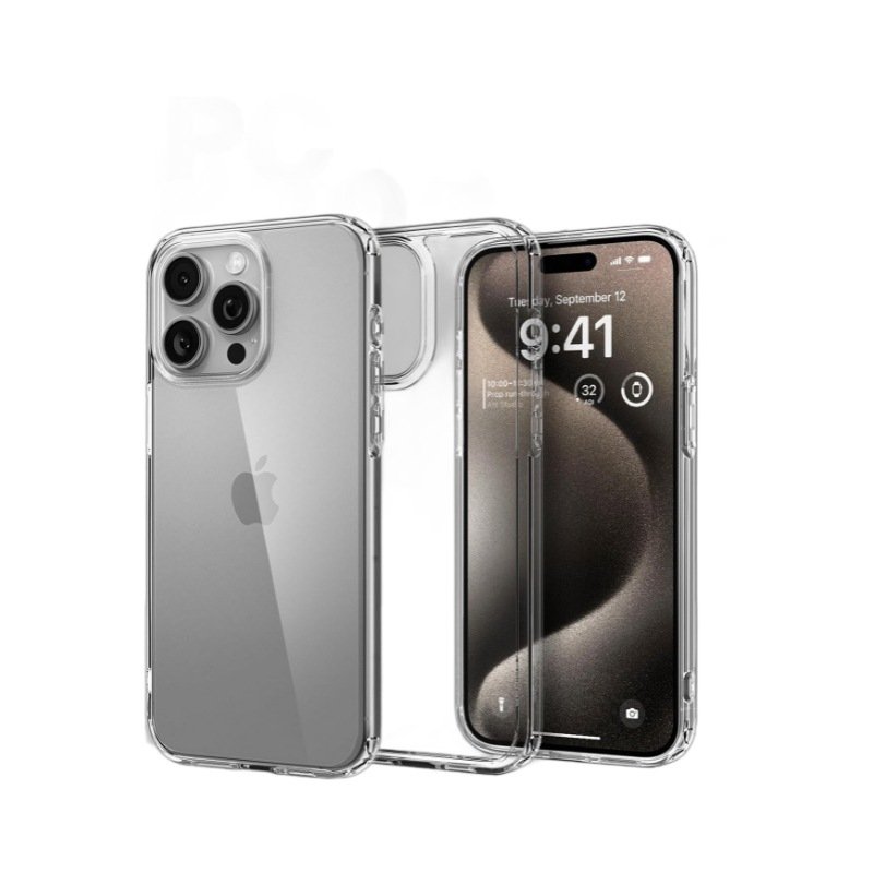 PC Clear Acrylic tpu Mobile Phone Case For iPhone 16 15 14 13 12 11 Pro max Transparent 2 in 1 anti fall Shockproof Back Cover