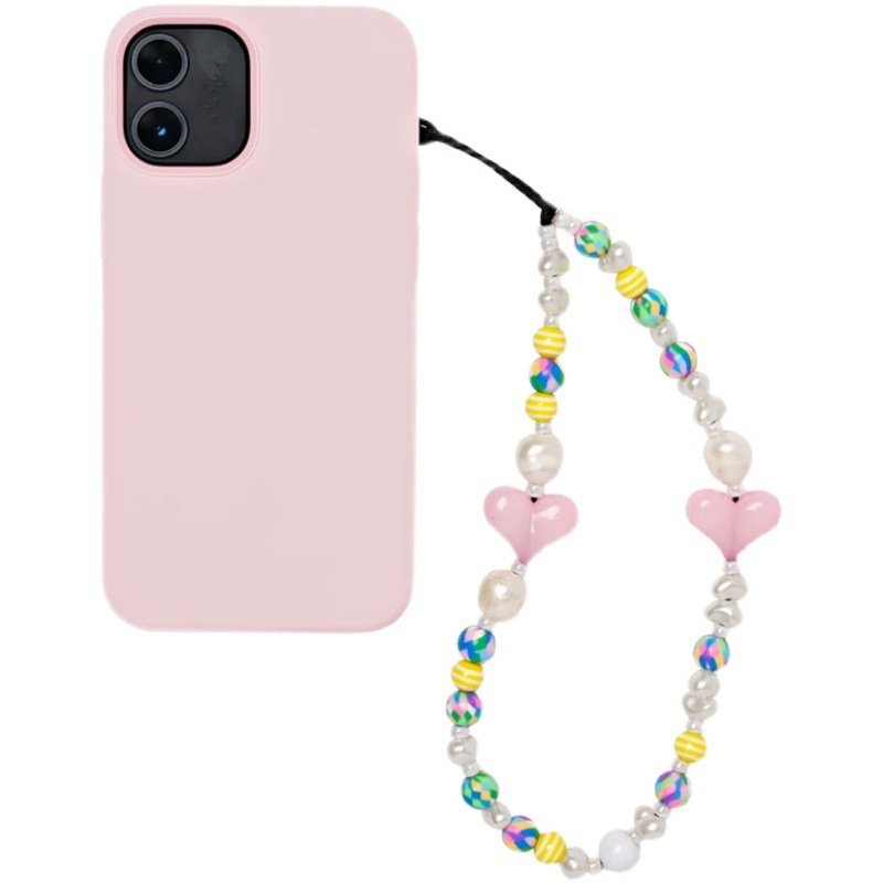 Acrylic Flower Shape Bead Mobile Phone Strap Chain Women Girl Sweet Cellphone Jewelry Accessory For Telephone Lanyard Decoration