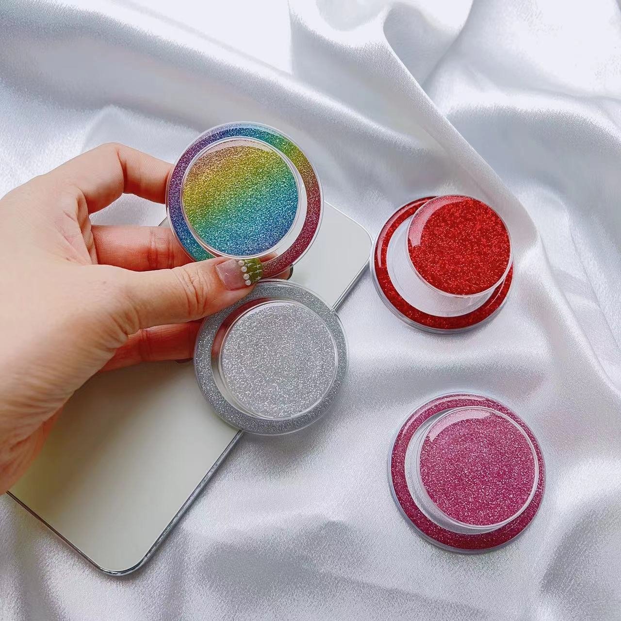 Glitter Magnetic Phone Grip Socket for magnetic Promotional Gift Customized design Phone holder
