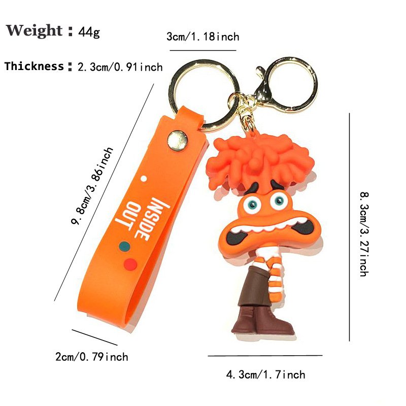 Lilangda Inside Out Keychain Anime Cartoon Character Keychain Bag Charms Cute Keychain Creative Doll Small Toy Gift For Friends