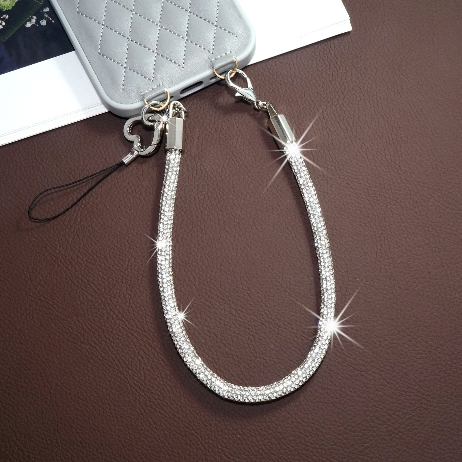 7mm Cell Phone Strap Phone Charm Diamond Pendant Women's Mobile case Lanyard Phone Wrist Chain Anti-lost Lanyard Cellphone Chain
