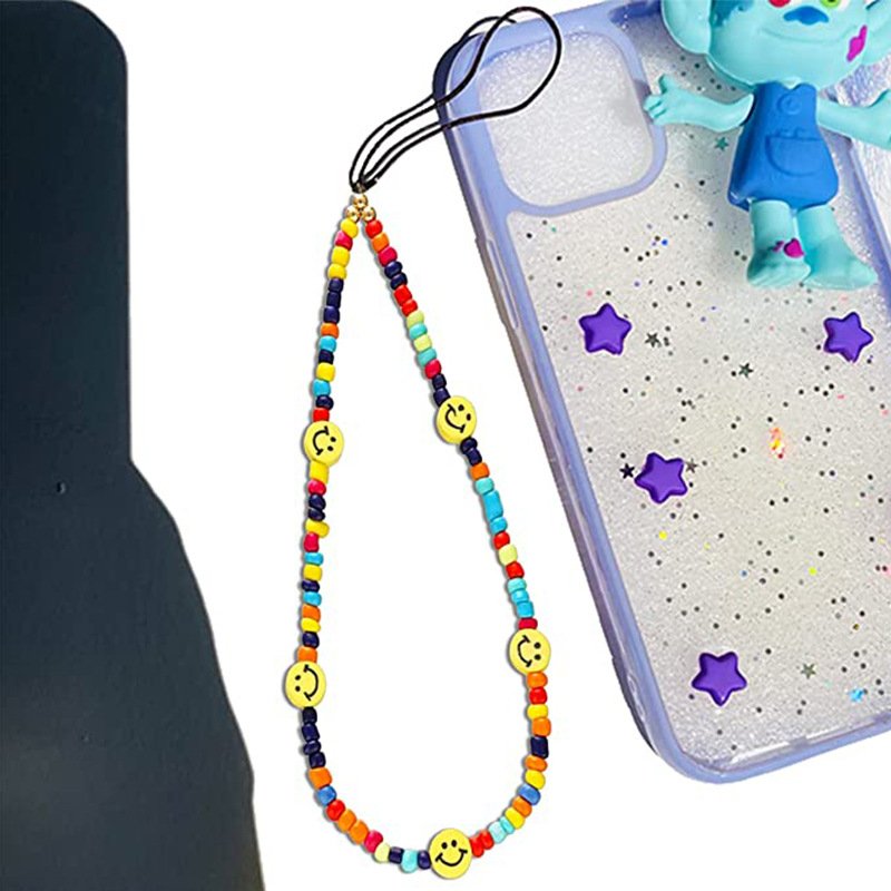 Custom DIY Trendy Cute Colorful Fruit Beaded Cell Phone Charm Chain Strap for Women