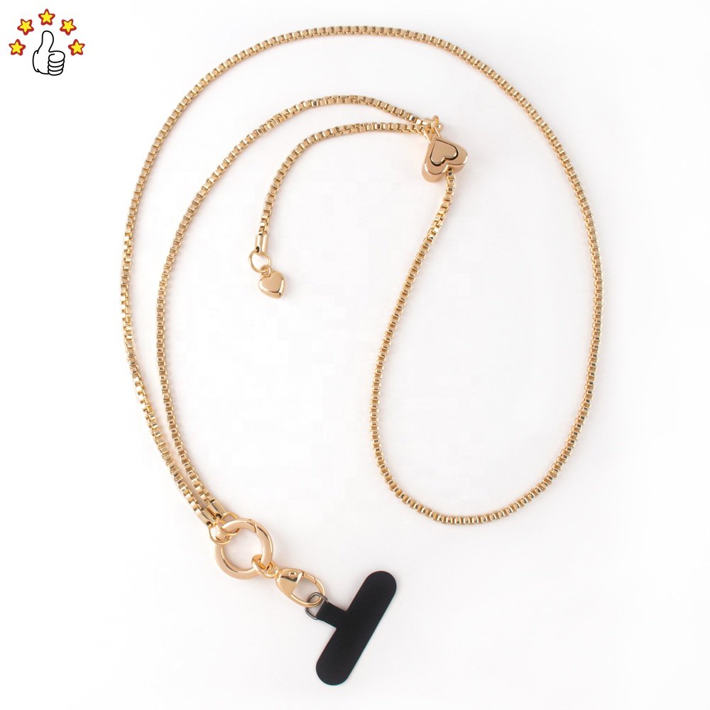 Simple Metallic Crossbody Metal Phone Lanyard Mobile Phone Chain Bag Accessories Anti Lost Phone Strap For Women Girls