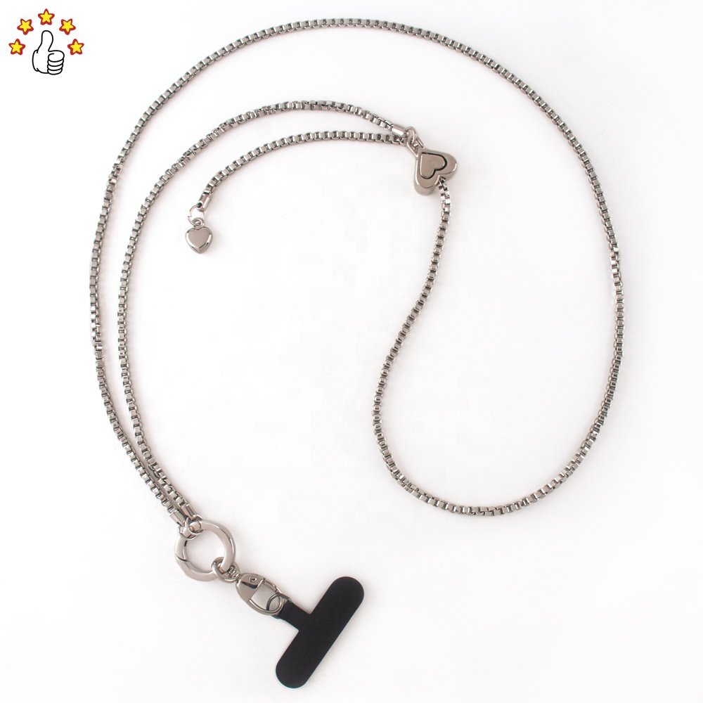 Simple Metallic Crossbody Metal Phone Lanyard Mobile Phone Chain Bag Accessories Anti Lost Phone Strap For Women Girls