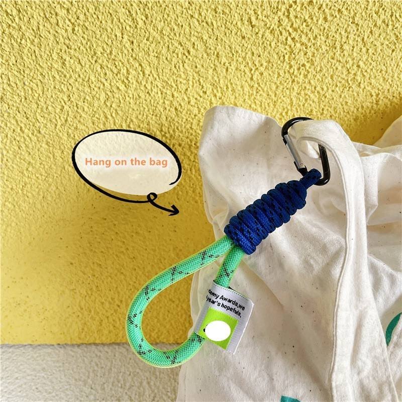 Fluorescent Braided Keychain Lanyard Mesh Weave Mobile Phone Strap Short Lanyard for Keys Bag Ornaments