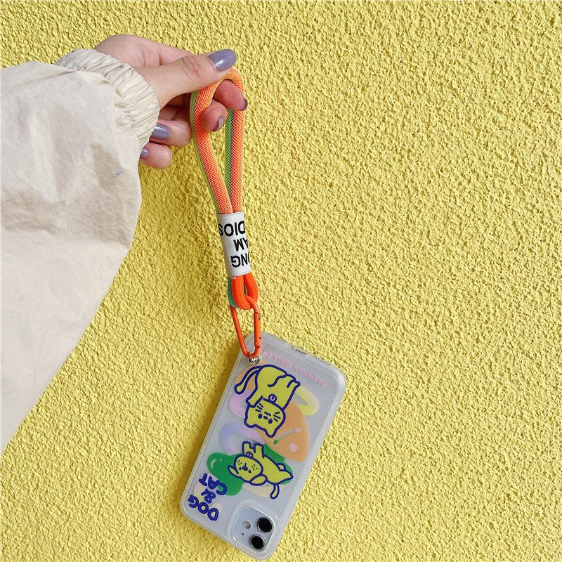 Fluorescent Braided Keychain Lanyard Mesh Weave Mobile Phone Strap Short Lanyard for Keys Bag Ornaments