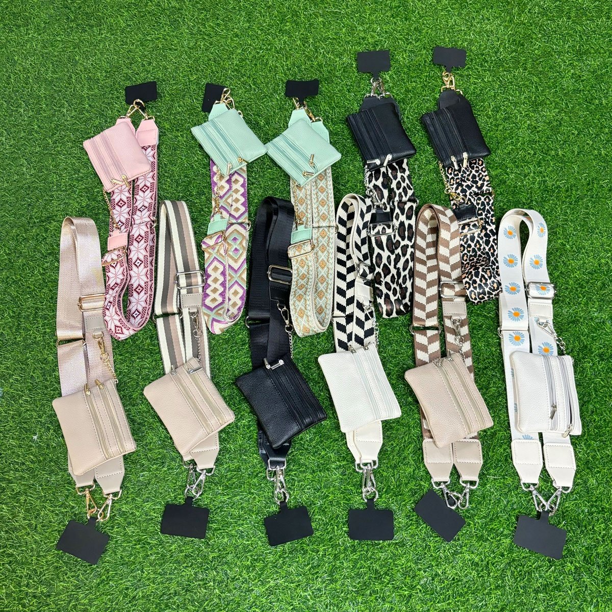 Phone Strap with Zippered Pouch for Women Clip and Go Strap for Phone with Wallet Crossbody