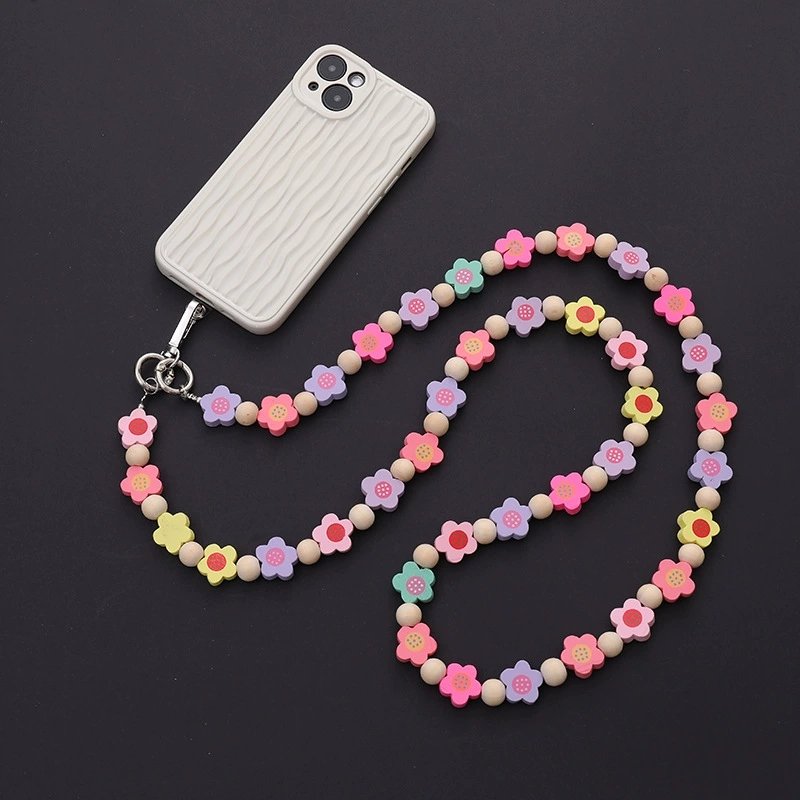 Cross-body Candy Color Acrylic Beaded Hanging Neck Lanyard Internet Celebrity Crossover Chain Mobile Phone chain Accessories