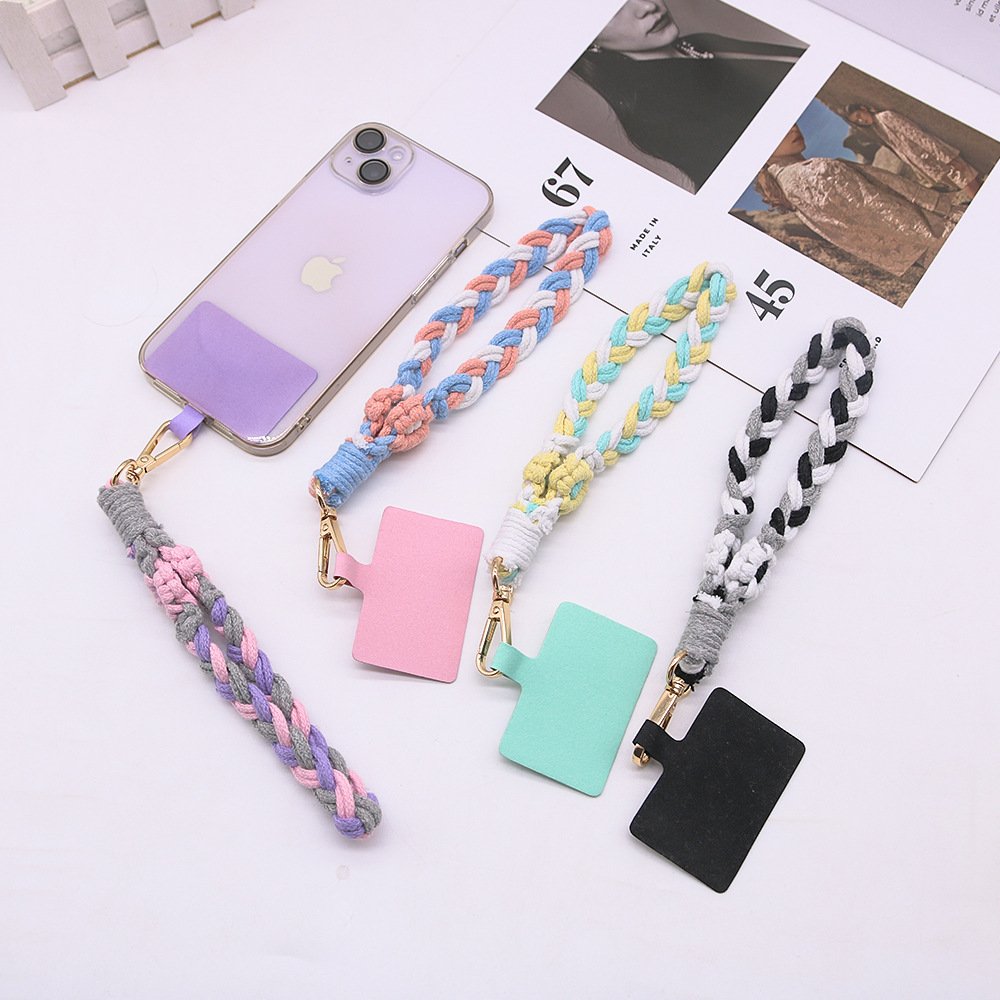 BSBH Cute Flower Strength Necklace Lanyard Cotton Wool Woven Phone Strap Connector For Mobile Phone