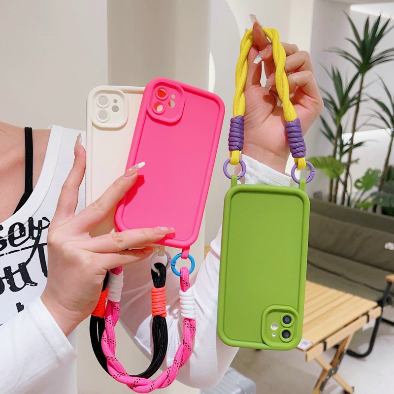 Wholesale Soft TPU clear Blank mobile phone case bags with hand strap for iphone 14 13 12 11 Pro Max XR X XS Max 7 8 Plus
