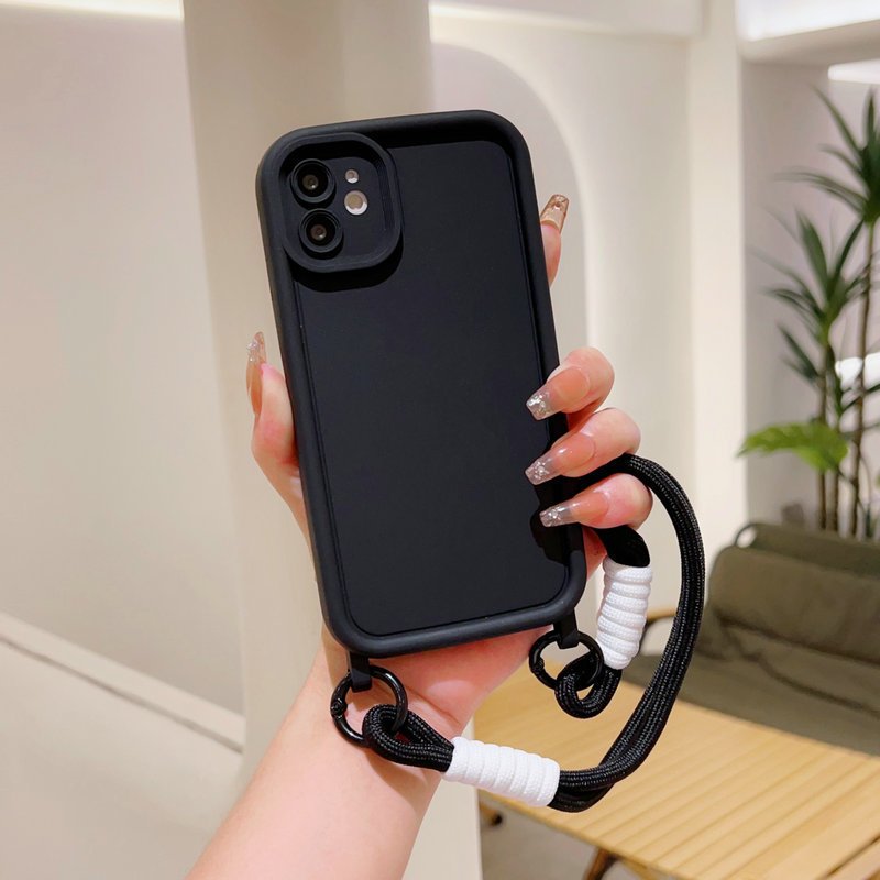 Wholesale Soft TPU clear Blank mobile phone case bags with hand strap for iphone 14 13 12 11 Pro Max XR X XS Max 7 8 Plus