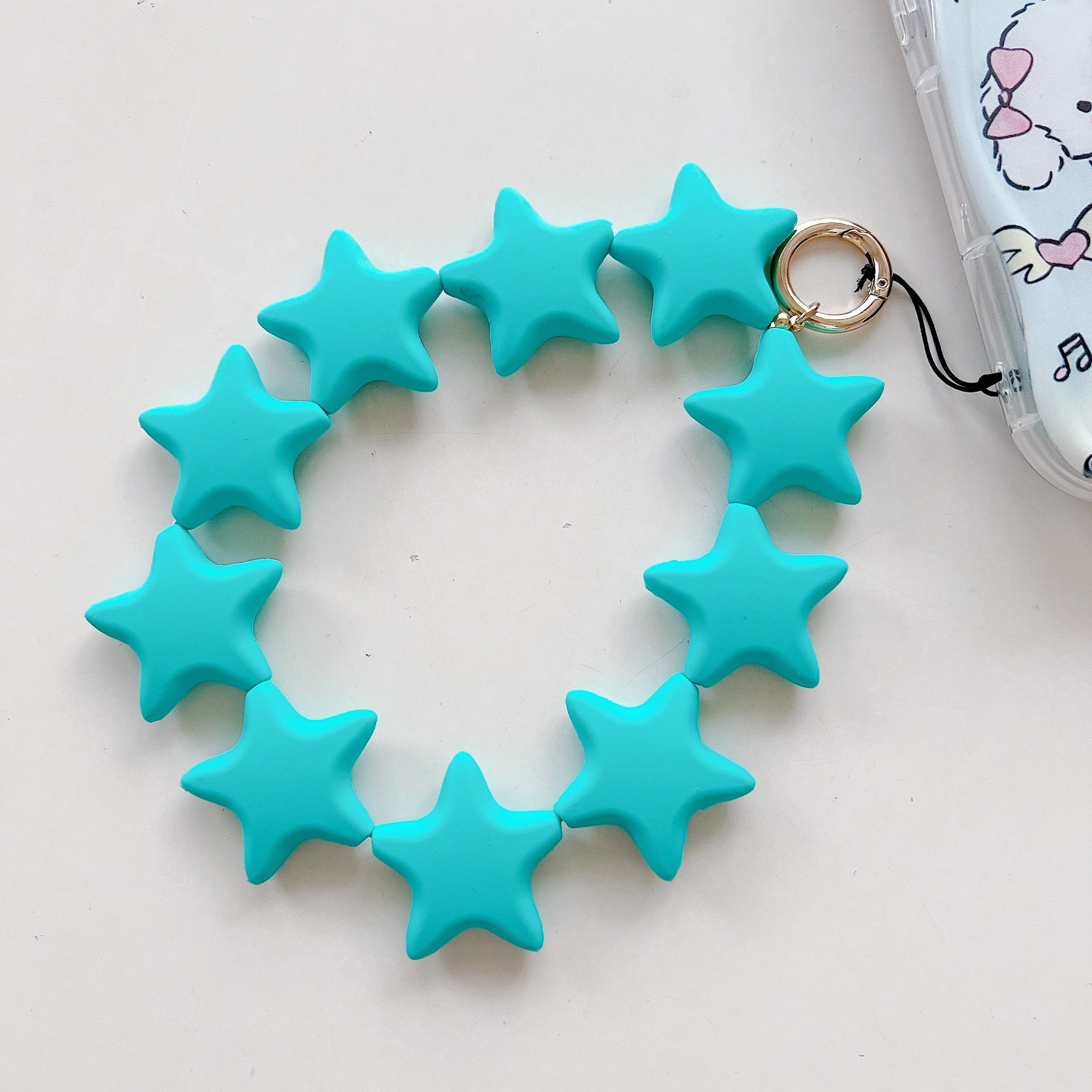 Nw Silicon Star-Shaped Wristlet Comfortable Non-Tightening Bracelet Phone Charm Universal Fit for Men and Women Mobile Accessory