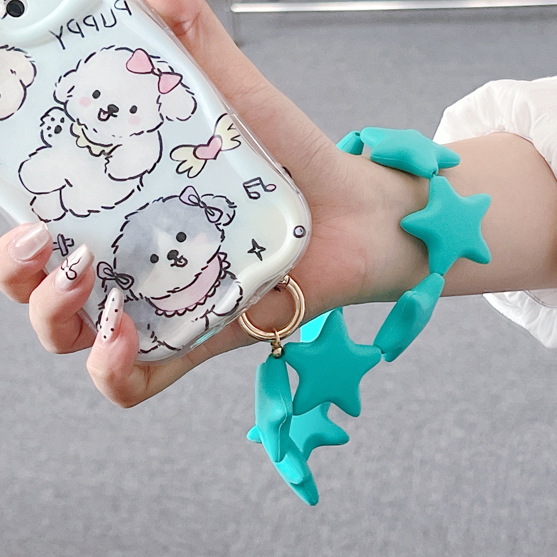 Nw Silicon Star-Shaped Wristlet Comfortable Non-Tightening Bracelet Phone Charm Universal Fit for Men and Women Mobile Accessory