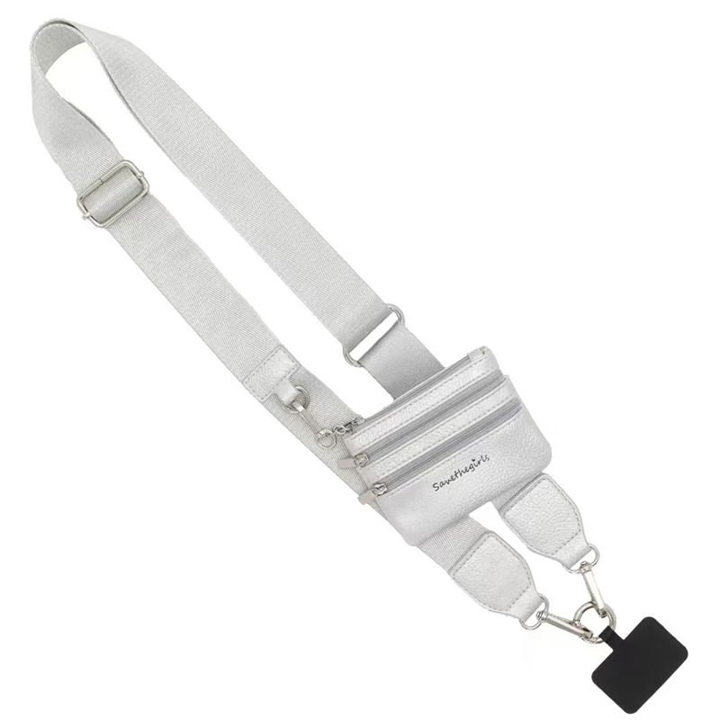 Custom Cross Body Mobile Phone Straps with Zipper Wallet Pouch Universal Tether Patch Cell Phone Shoulder Strap Bag Belts