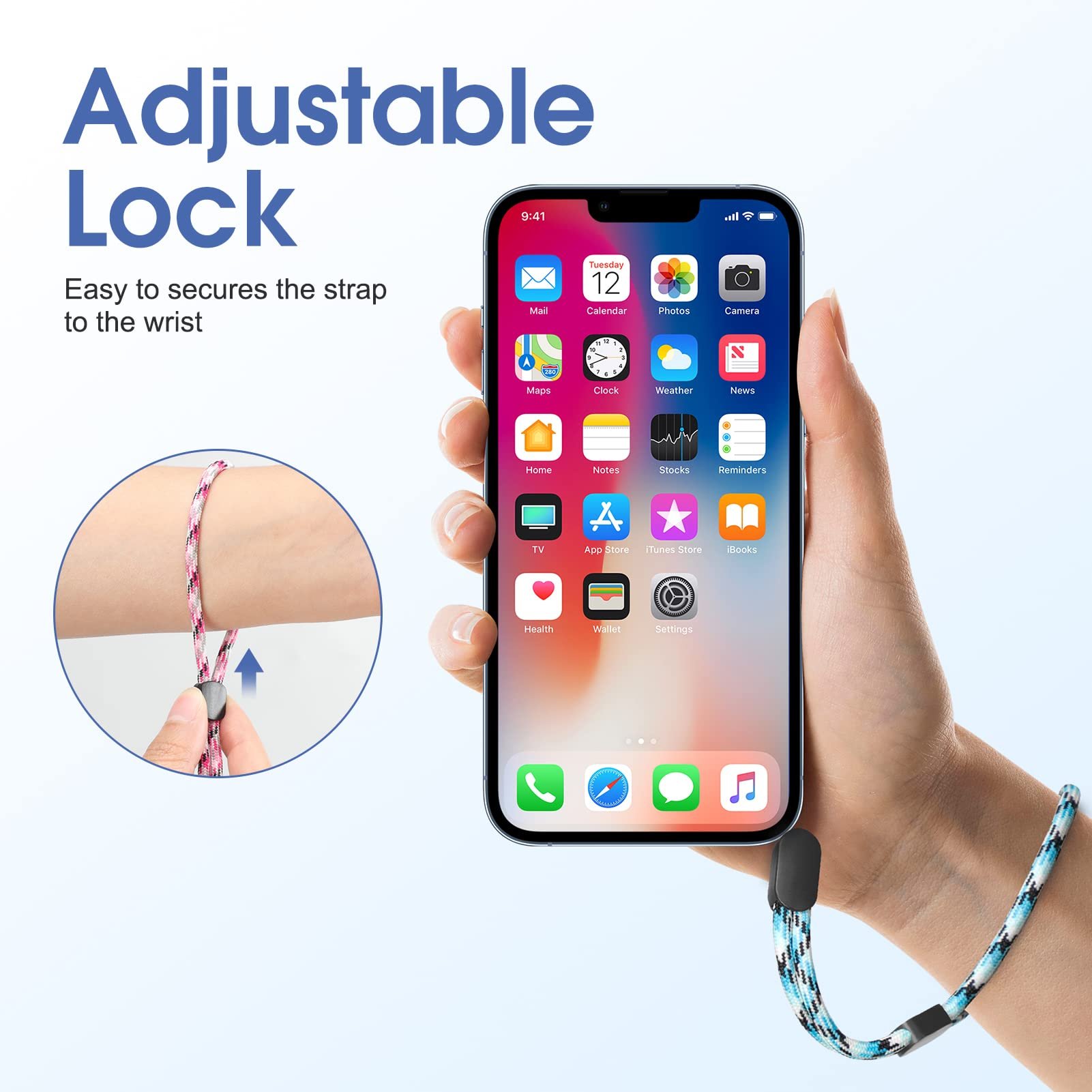 Adjustable Nylon Round Cellphone Rope Colorful Mobile Phone Wrist Strap Custom Logo Short Lanyard For Camara Usb Id Tag Badge