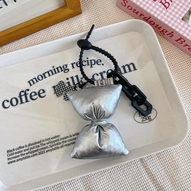 New Stuffed Cotton Bow Pendant Trendy Soft Acrylic Chain PU Hanger Charms Plush Stuffed Key Chain Bag Ornament Party Gift