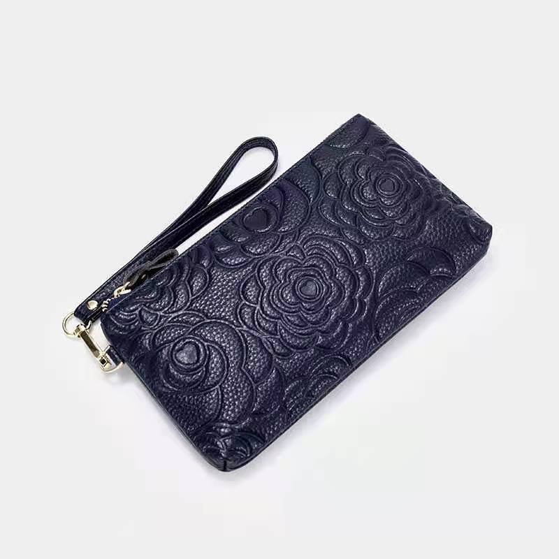 High quality luxury durable genuine cowhide leather crossbody mobile phone bags for women wallet