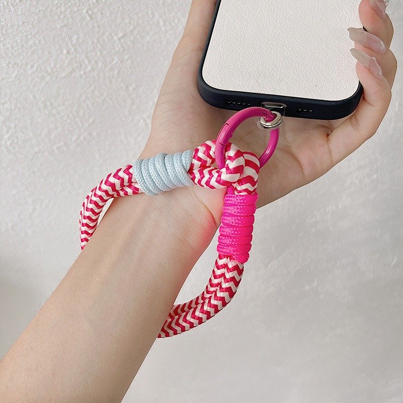 2 Layers Phone Rope Short Wristband Hanging Strap Portable Keychain Mobile Phone Straps Cell Phone Pendant