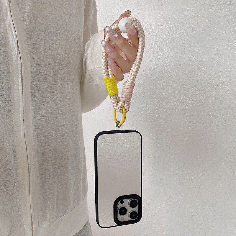 2 Layers Phone Rope Short Wristband Hanging Strap Portable Keychain Mobile Phone Straps Cell Phone Pendant