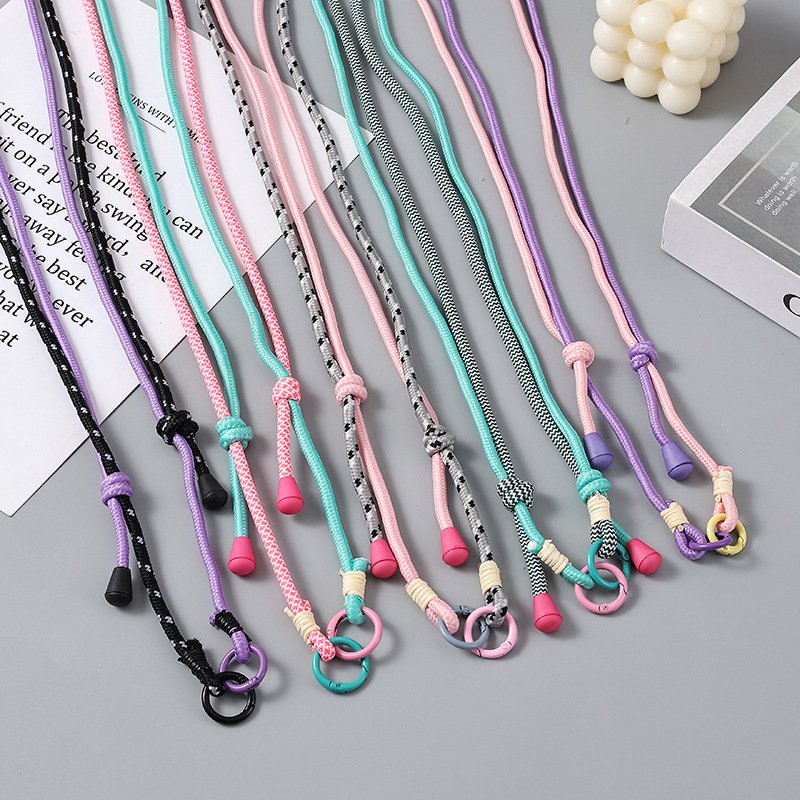 Wholesale Adjustable Long Crossbody Colorful Bag Strap,Anti-Loss Neck Chain,Portable Braided Sling,Handmade Mobile Phone Lanyard