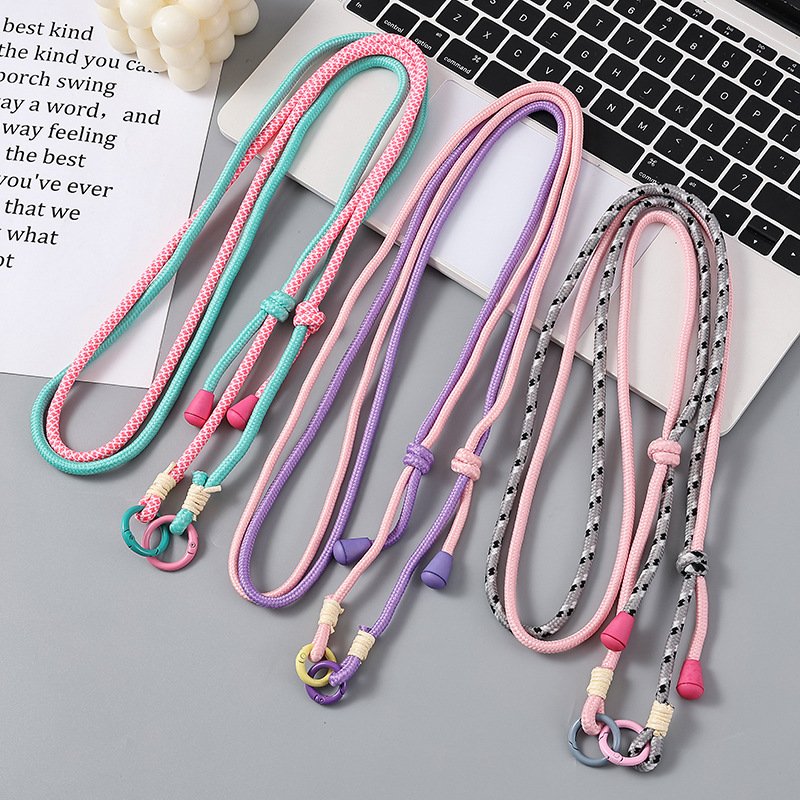 Wholesale Adjustable Long Crossbody Colorful Bag Strap,Anti-Loss Neck Chain,Portable Braided Sling,Handmade Mobile Phone Lanyard