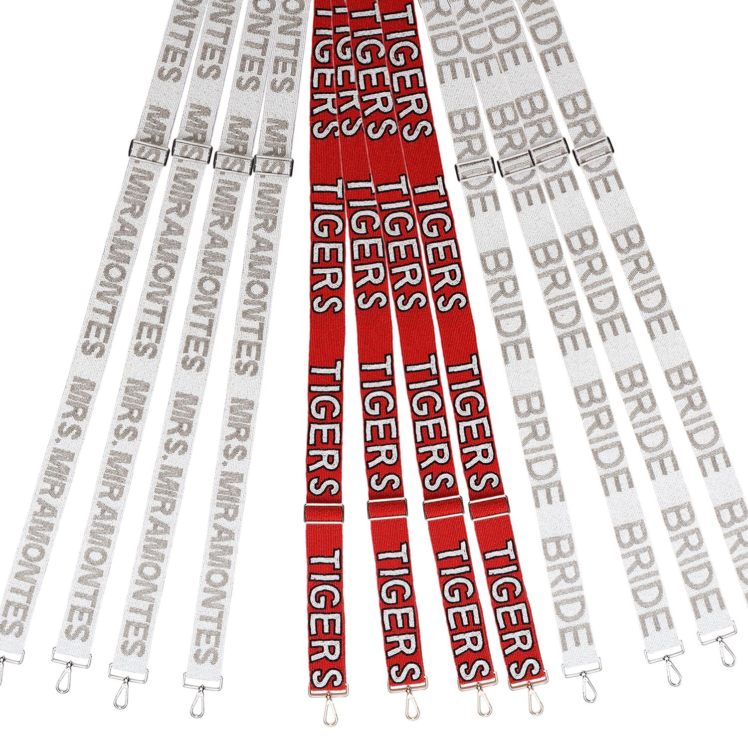 New Arrival Handmade Designer Ladies Beaded Mobile Phone strap Seed Bead Guitar Strap Game Day Strap Clear bag Strap Wholesale