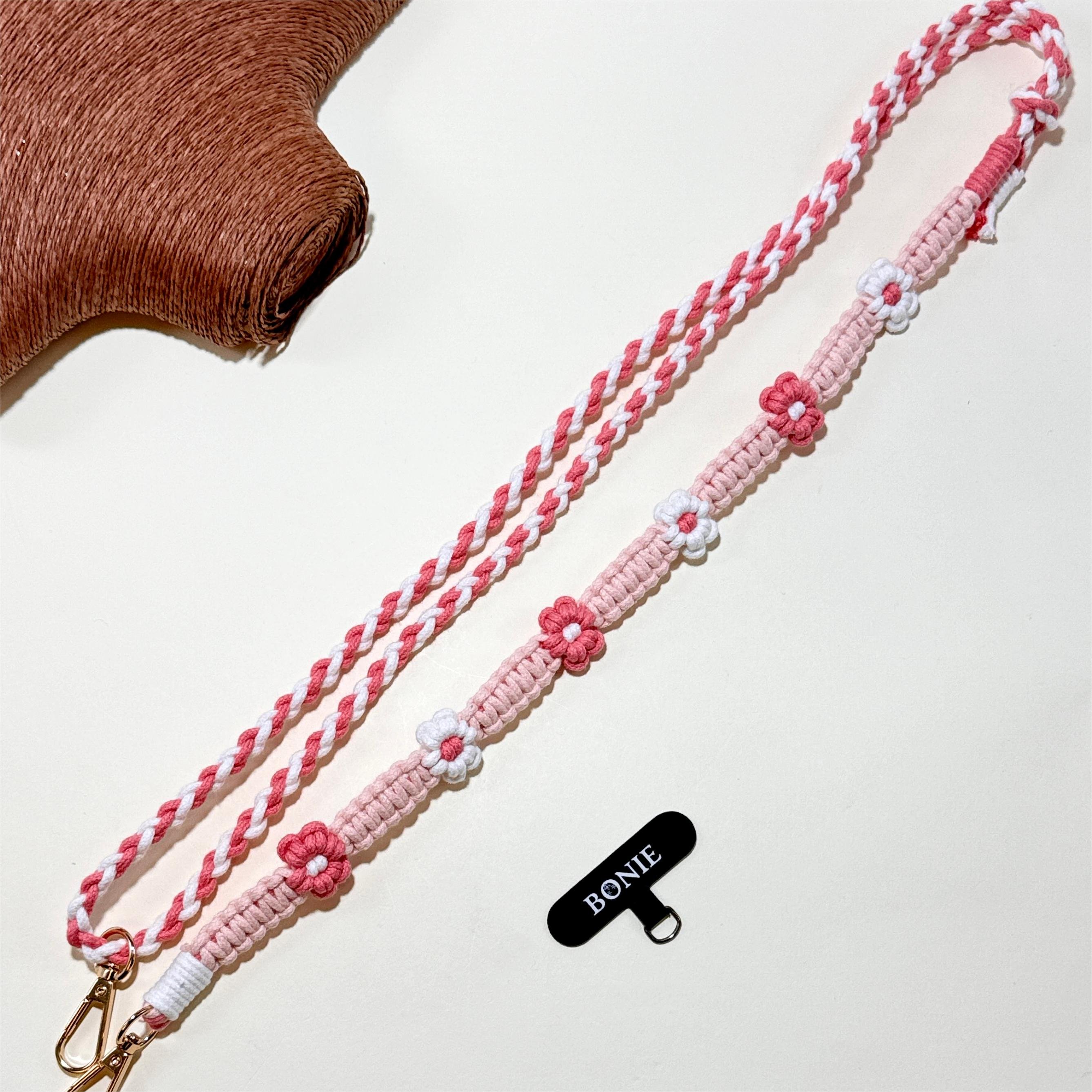 2024 Candy color cute flowers diagonal span adjustable mobile phone package brand mobile phone chain