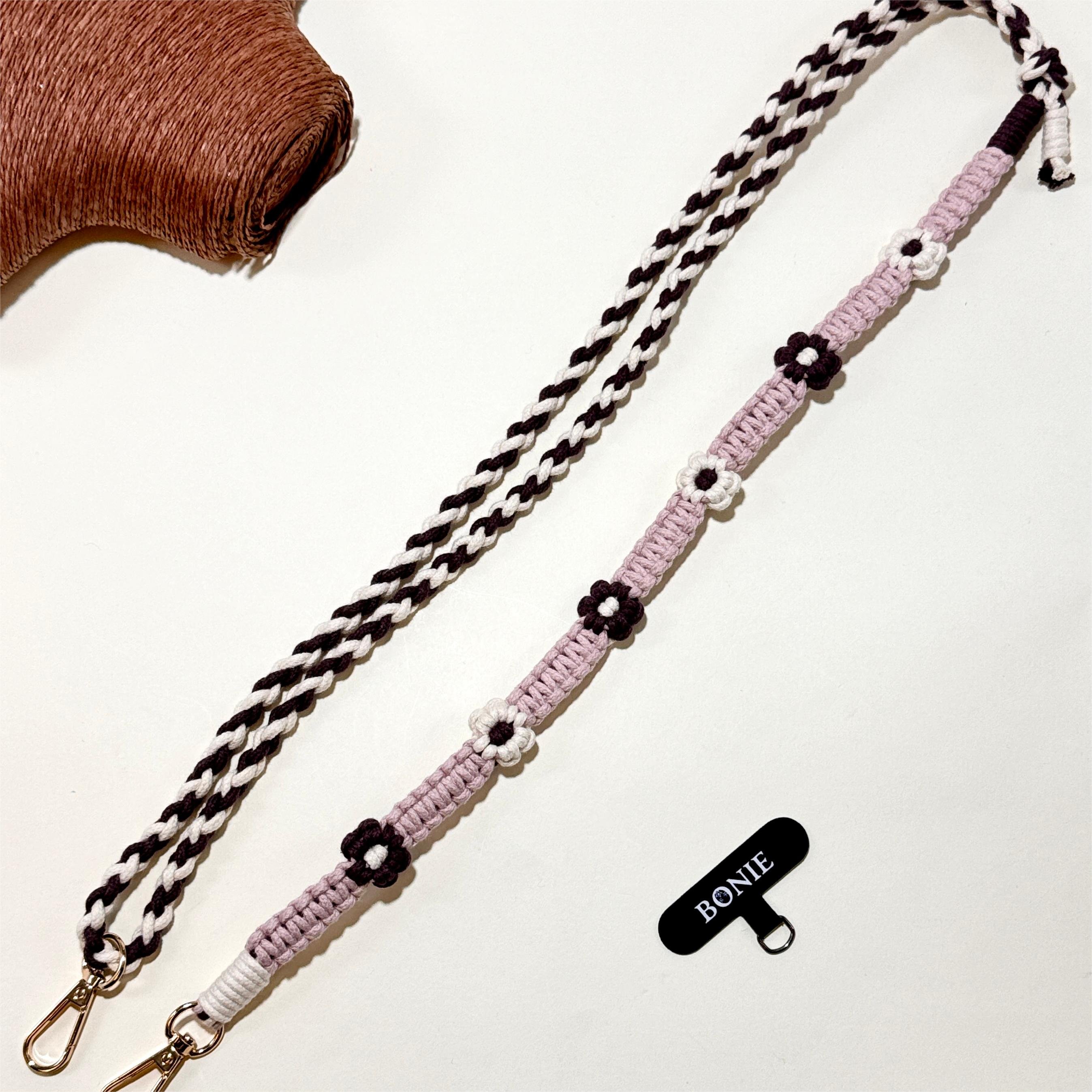 2024 Candy color cute flowers diagonal span adjustable mobile phone package brand mobile phone chain