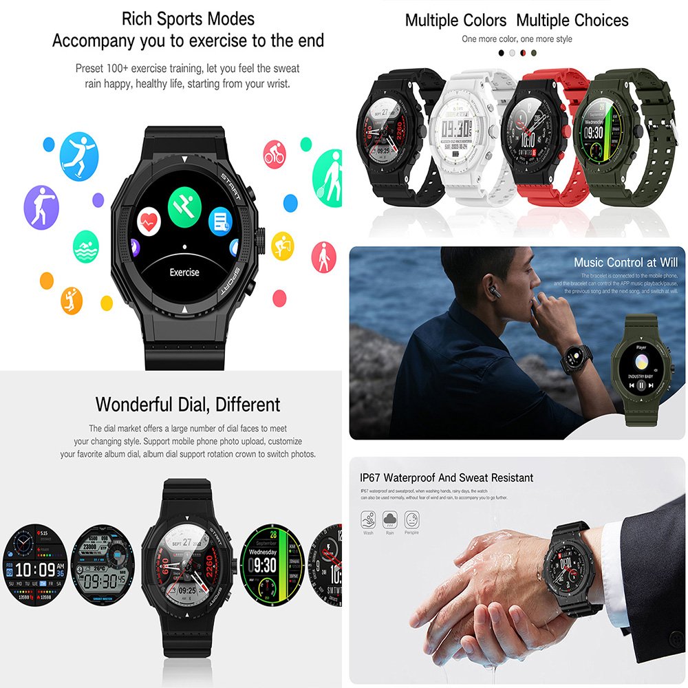 G01 sport Smart watch 2023 GPS Location 24/7 Health Monitoring 123 sport model outdoor 1.39 360*360 Smart Bracelet