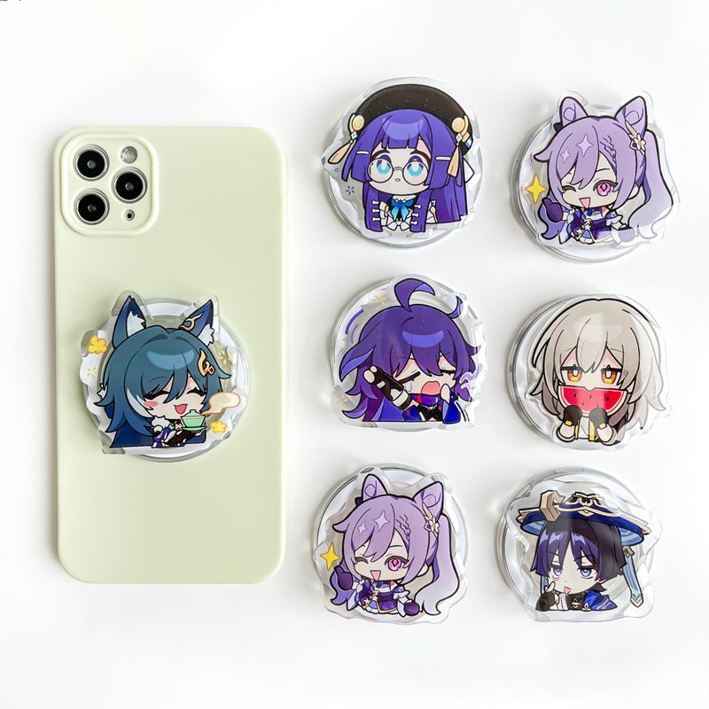 Acrylic Mobile Phone Pocket Socket Cartoon Plastic Airbag mobile phone Stand Ins Acrylic Custom phone Grip Holders Anime