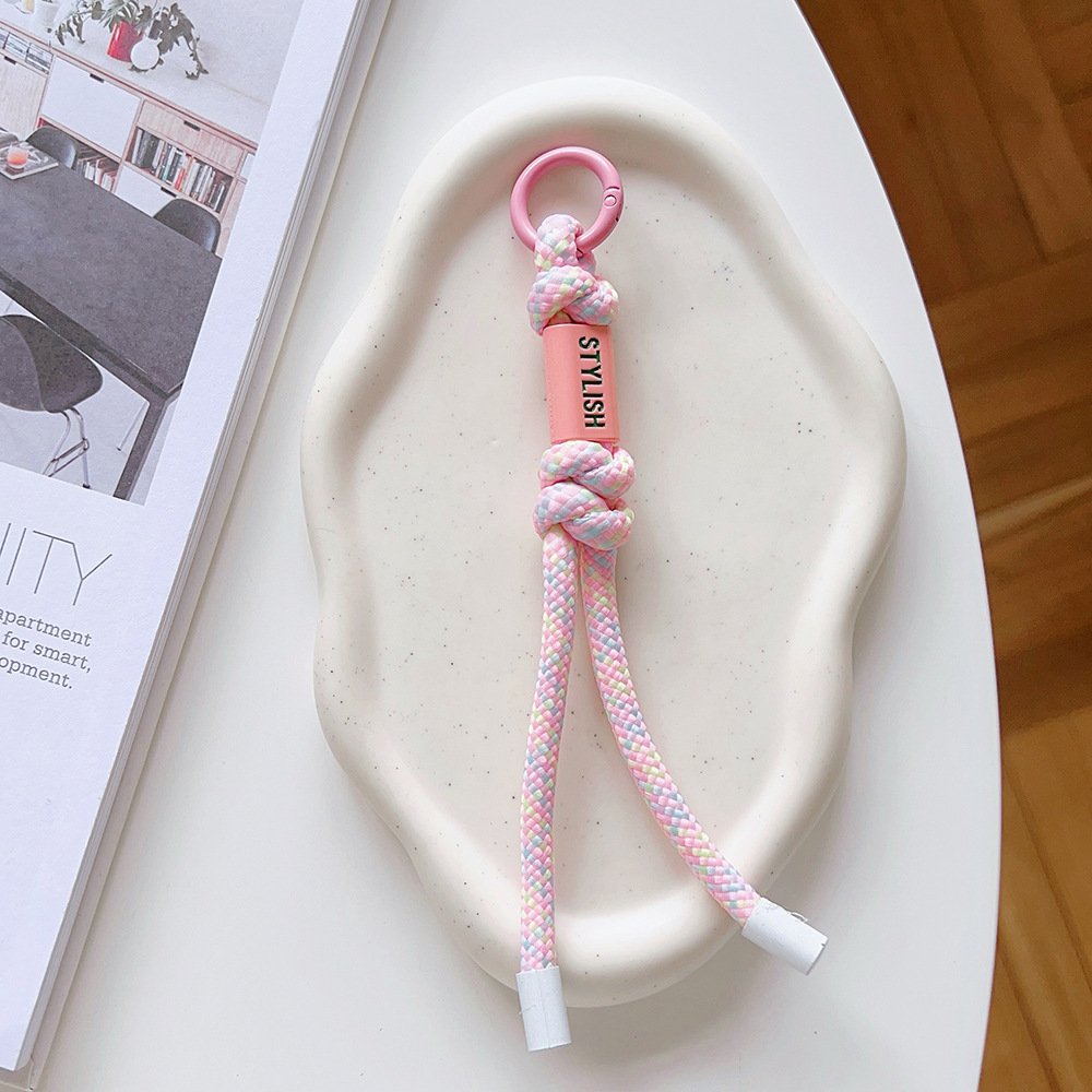 New Colorful Keychain Short Strap with Twisted Knot Phone Lanyard Mobile Charm Camera Anti-Lost Cord Water Bottle Hanging Rope