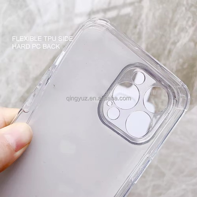 2d Sublimation Blanks Cell Phone Covers Clear Rubber TPU PC Sublimation Phone Cases For Iphone 13 14 15 For Samsung huawei redmi