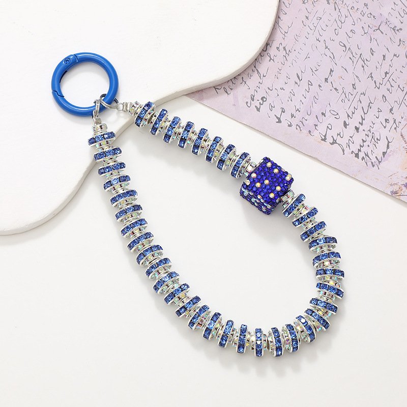 Crystal Bead Mobile Phone Bracelet Charm for Women Girls Phone Keychain Wrist Strap Diamond Mobile Phone Strap