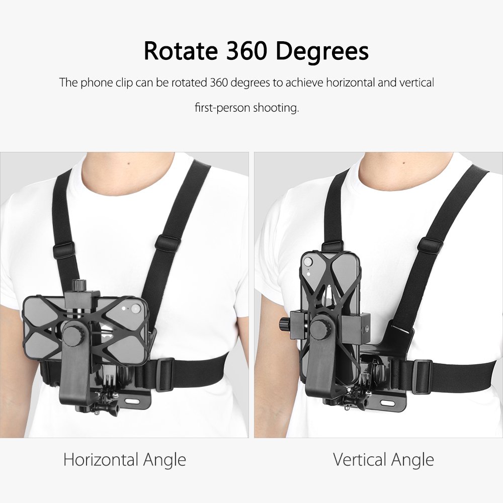 Takenoken Photography Props Selfie Sticks Set Phone Clip Mount Belt Body Harness Chest Strap for Smartphone Go Pro Camera