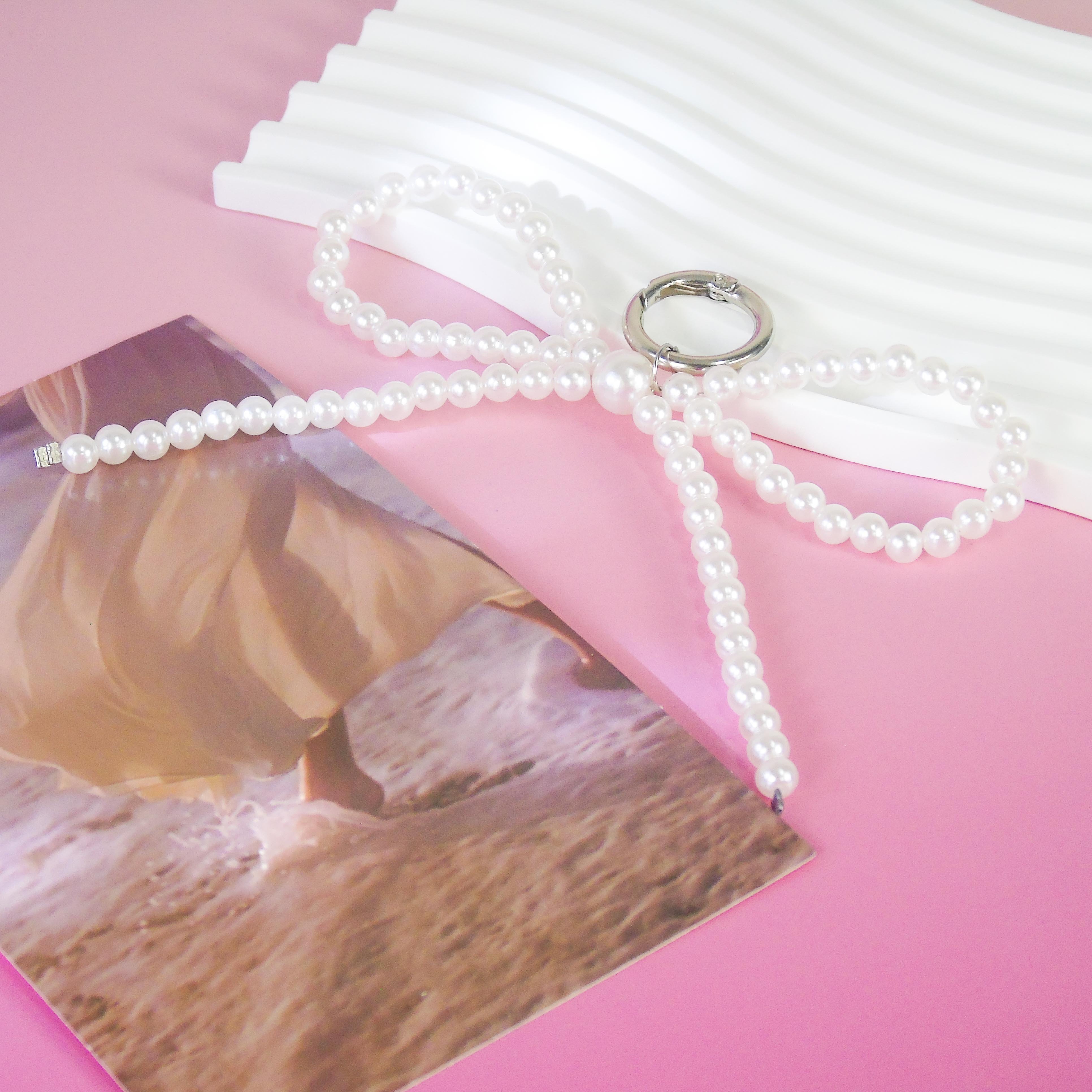 New Fashion Key Chain Beauty Fairy Style Bow Bead Pendant Clip CCD Camera Accessories Pendant Sweet Pocket Keychain Strap