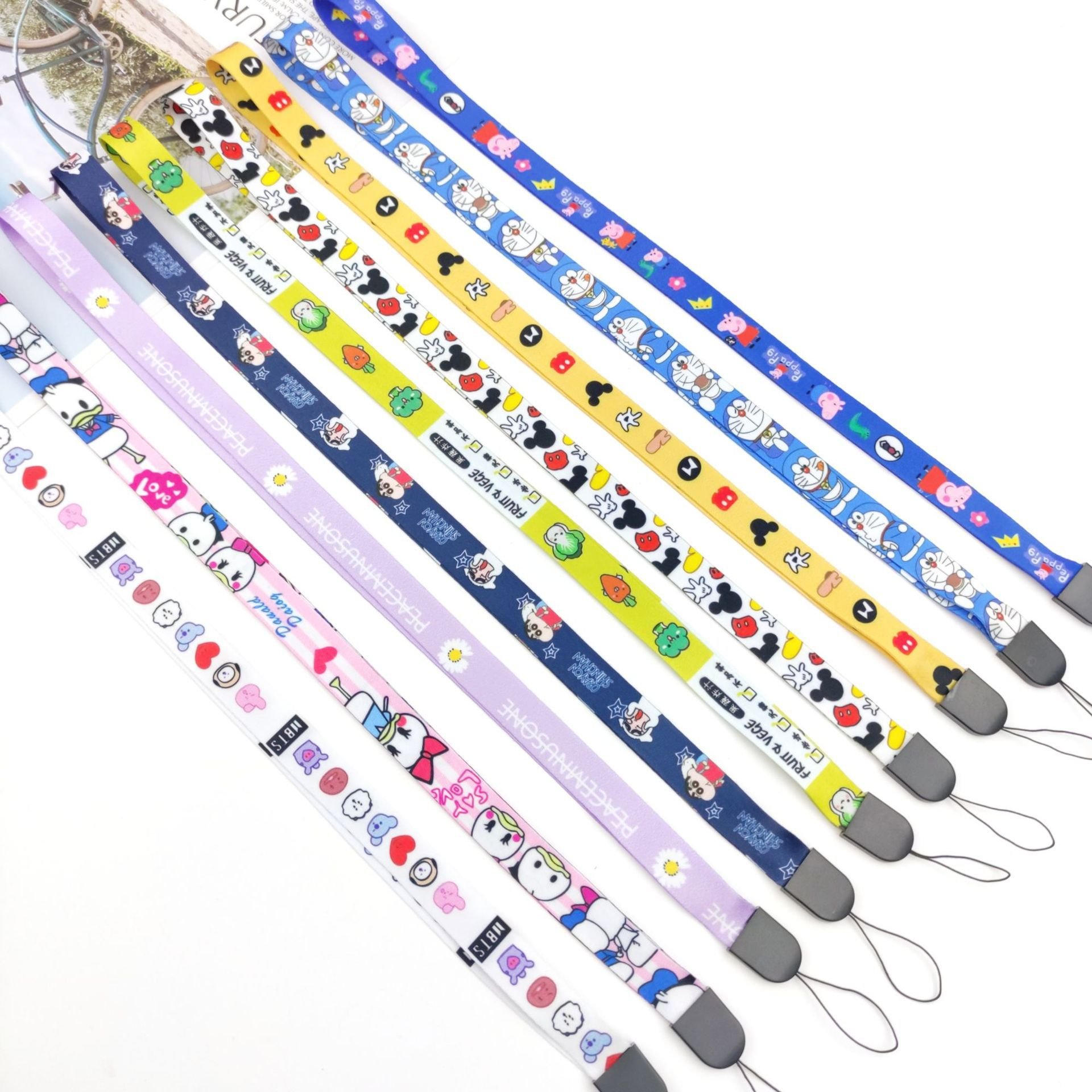 New 1.5CM flat buckle can be printed with logo, polyester woven strap, phone case hanging rope, universal long and wide rope