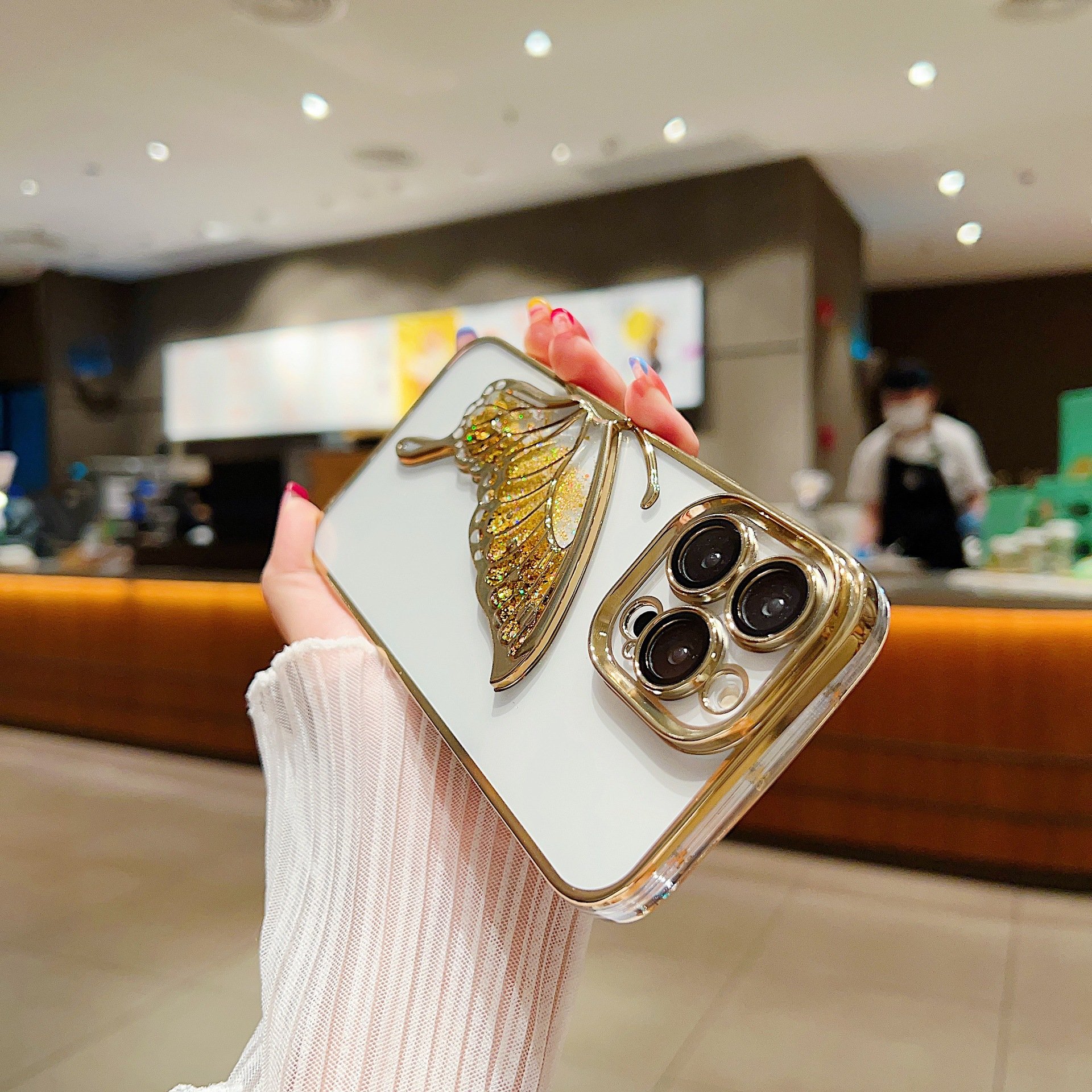 glitter butterfly electroplating mobile phone case back cover for iphone 16 plus case 16 16 pro max 15 14 13 12 11