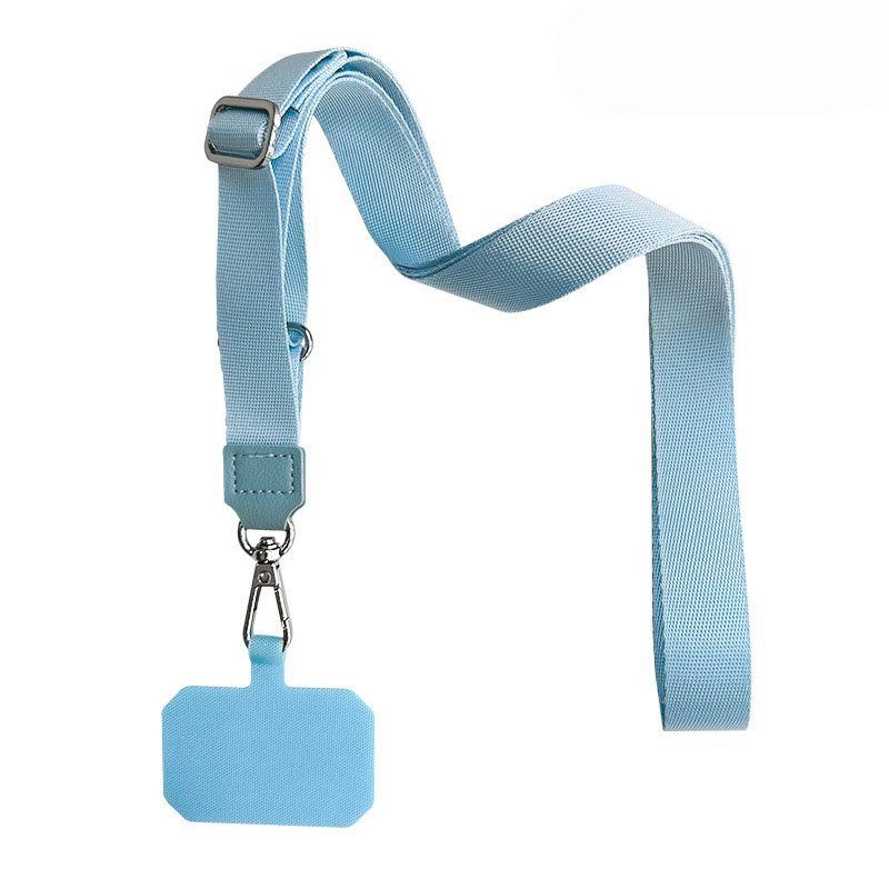 RW Custom Logo Cell Phone Lanyard Universal Adjustable Nylon Woven Crossbody Mobile Phone Strap with Tab Patch