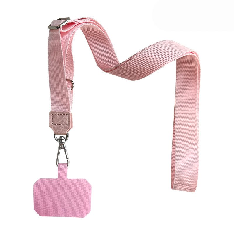 RW Custom Logo Cell Phone Lanyard Universal Adjustable Nylon Woven Crossbody Mobile Phone Strap with Tab Patch