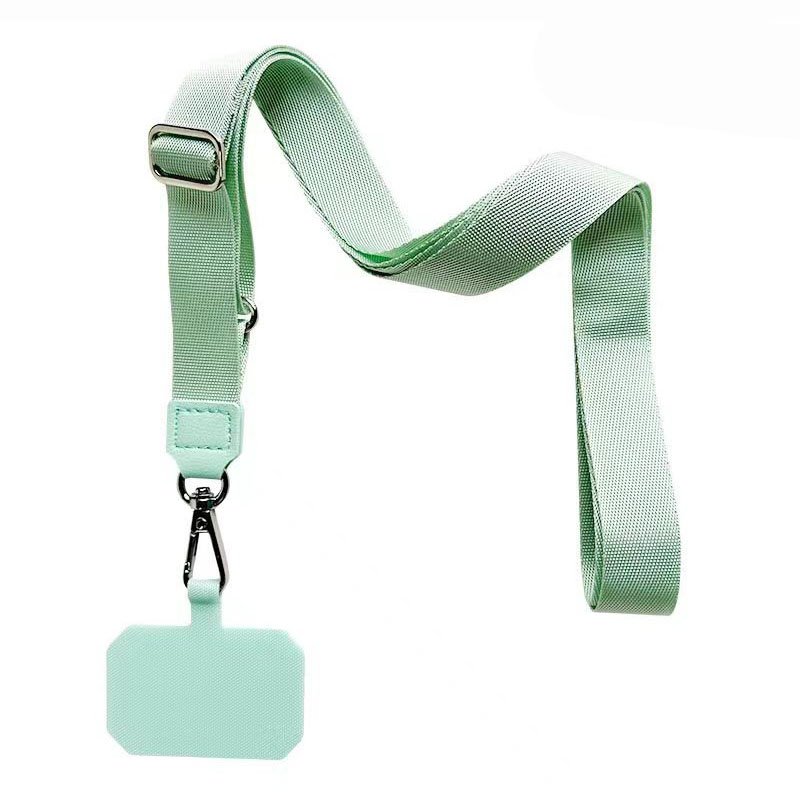 RW Custom Logo Cell Phone Lanyard Universal Adjustable Nylon Woven Crossbody Mobile Phone Strap with Tab Patch