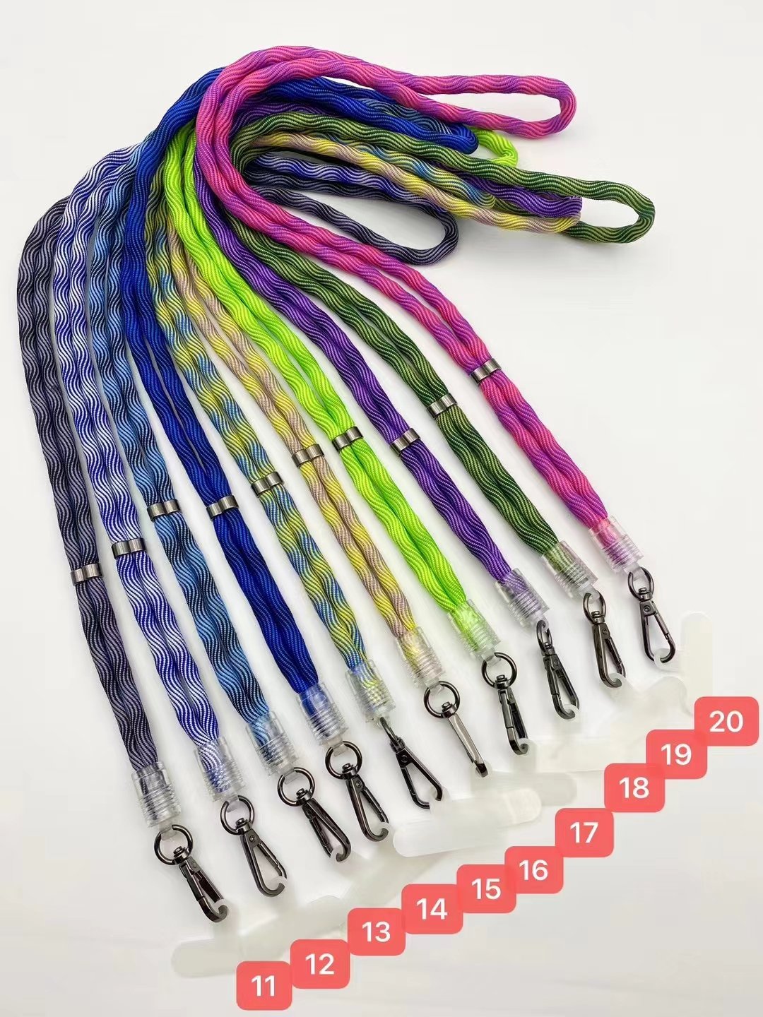Wholesale 6mm 8mm 10mm Polyester Round Cord Crossbody Neck Multi-functional Detachable Thick and Thin Cord Phone Lanyard