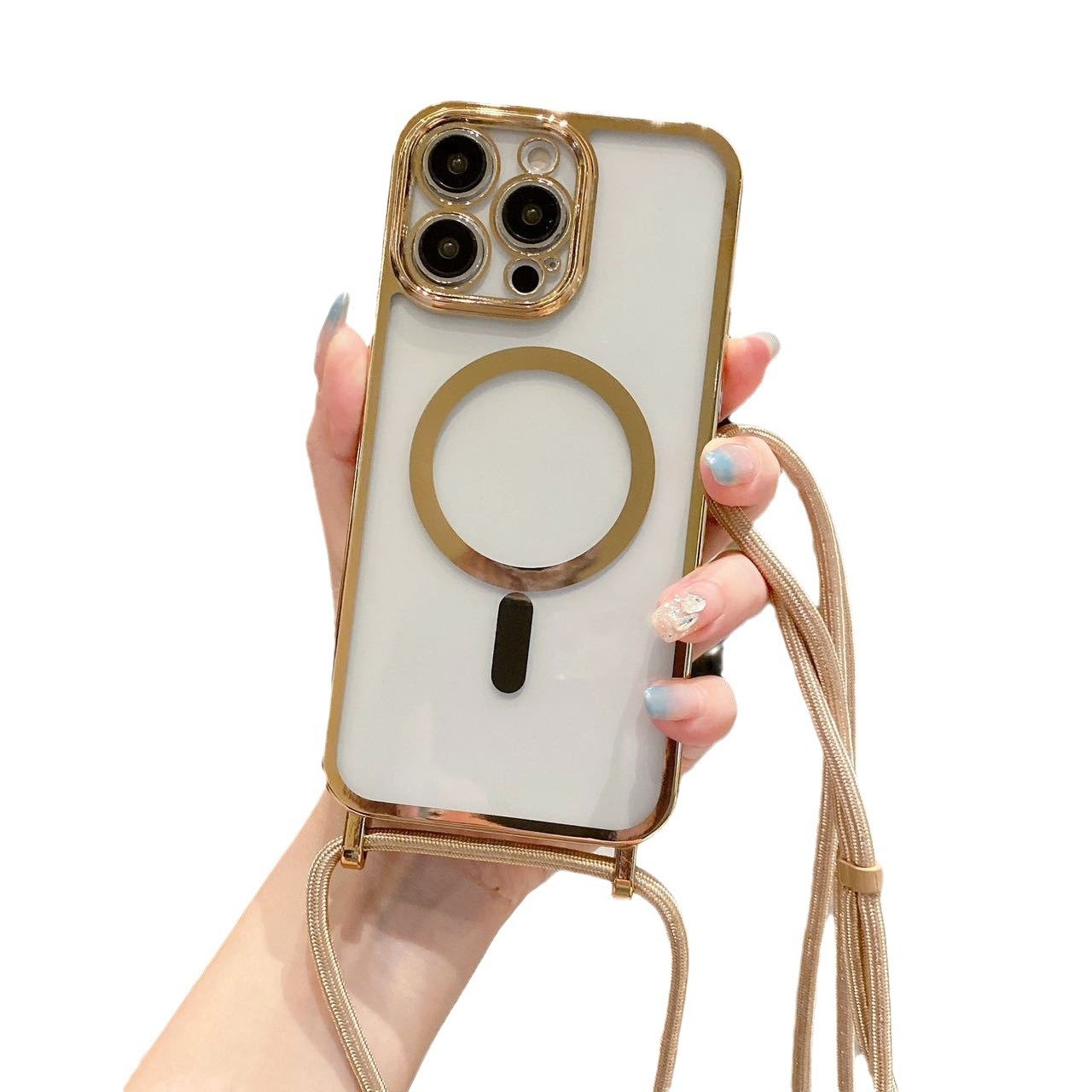 new design silicone phone covers for samsung s22 s21 A53 A51 A71 A32 chain lanyard