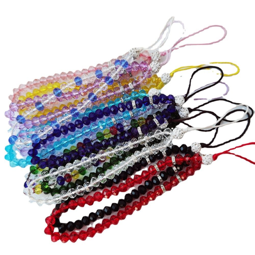 Ready to Ship Crystal Beaded Phone Lanyard Phone Charm Strap