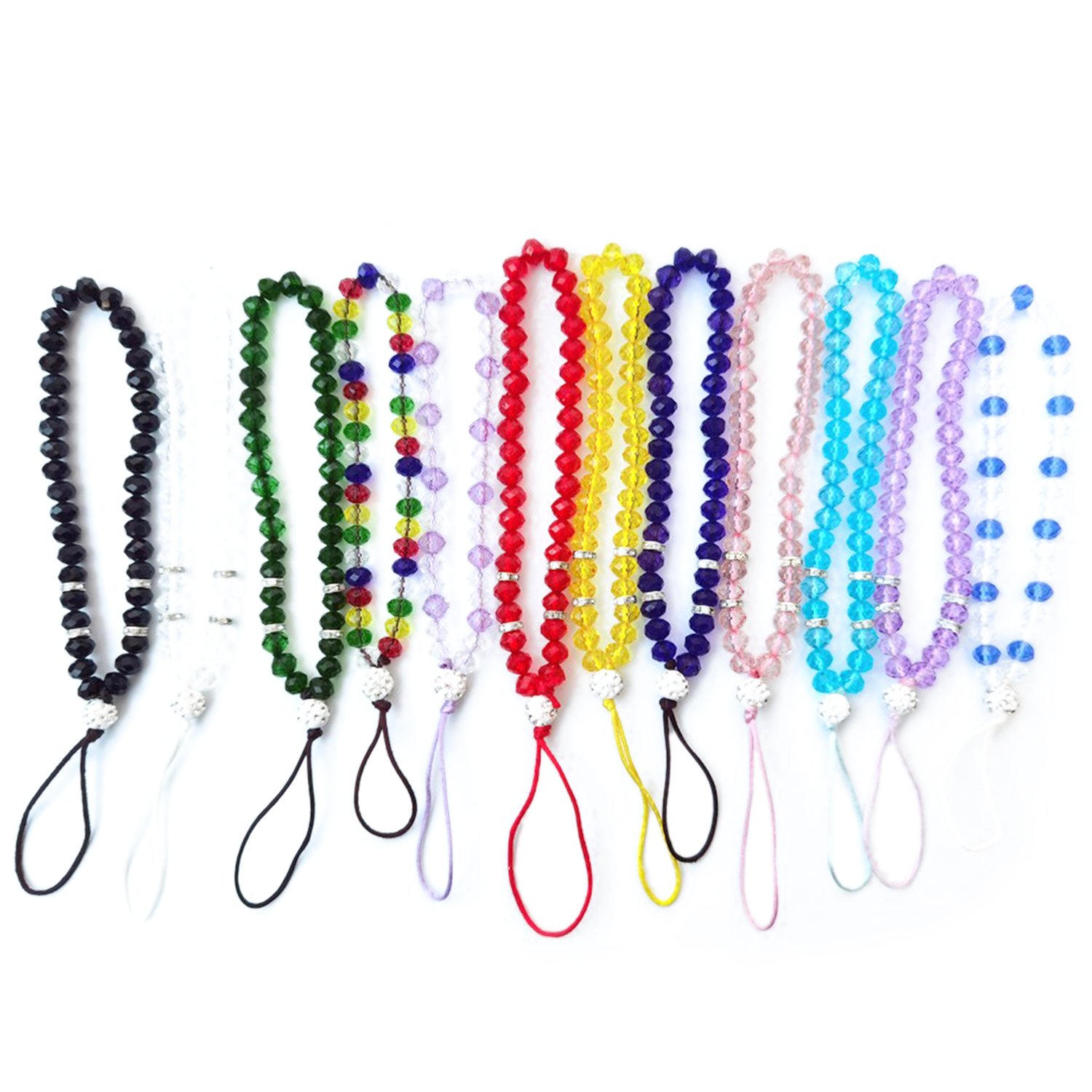 Ready to Ship Crystal Beaded Phone Lanyard Phone Charm Strap