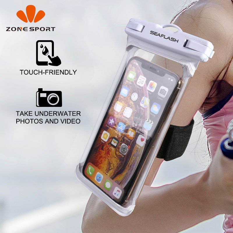 Promotional High Sealed Waterproof Swim Phone Bag Pouch With Arm Band For Iphone