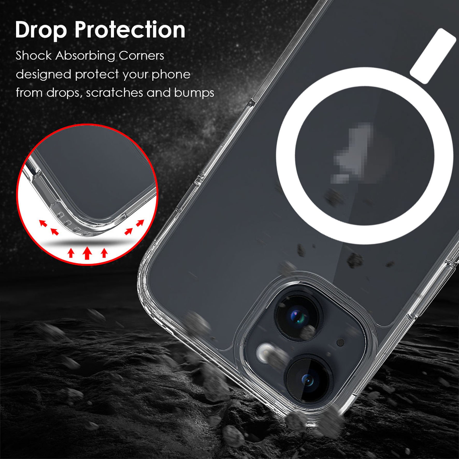Crystal Clear Hybrid Mobile Shockproof Cell Phone Back Cover Case Phone case for IP 14 15 16