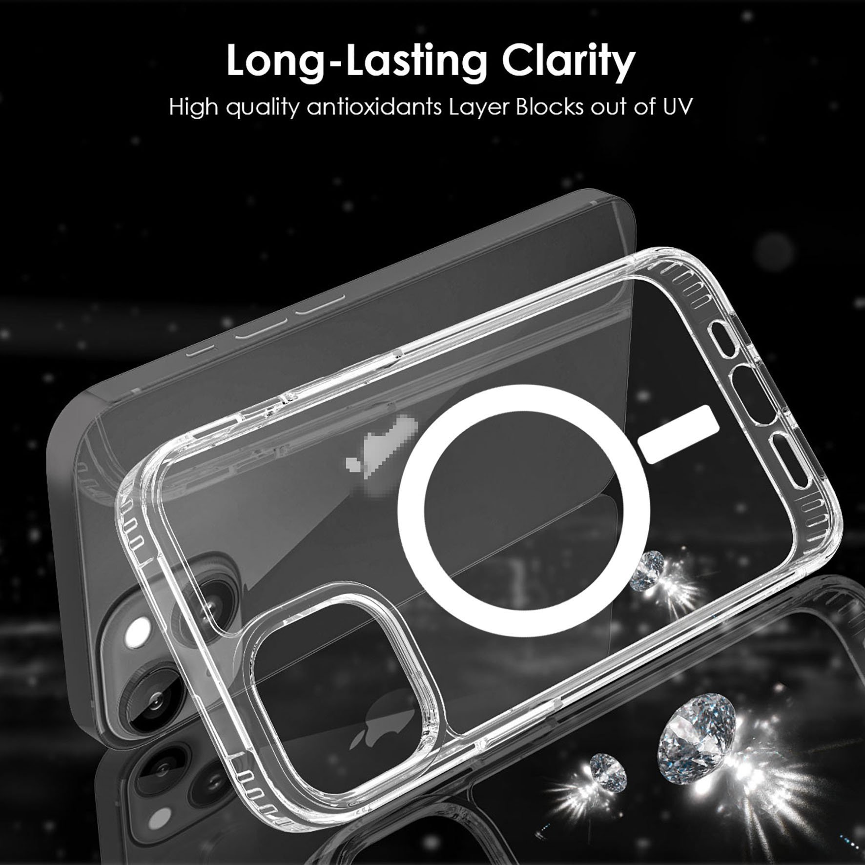 Crystal Clear Hybrid Mobile Shockproof Cell Phone Back Cover Case Phone case for IP 14 15 16