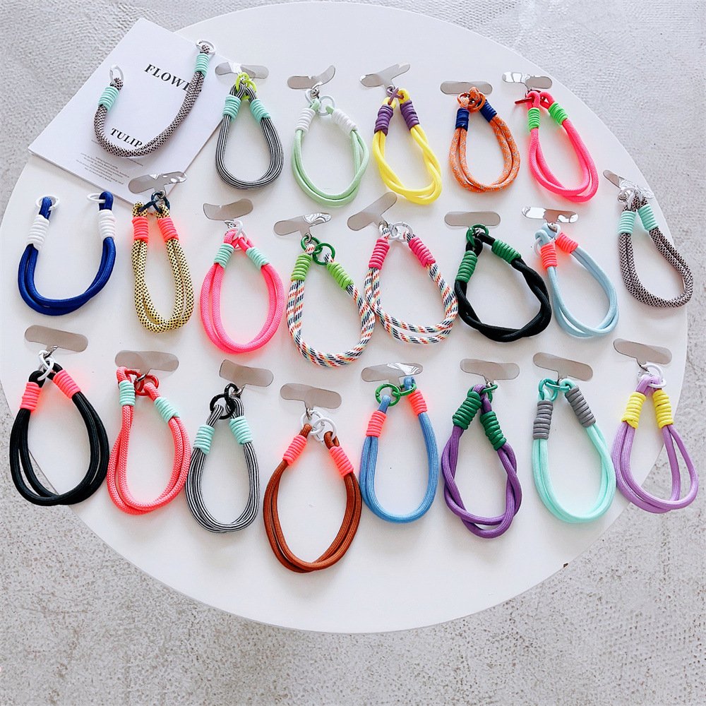 Universal Cell Phone Strap Accessories with Patch Telephone Charm Bracelet Rope Anti-loss Wrist Strap Short Mobile Phone Lanyard